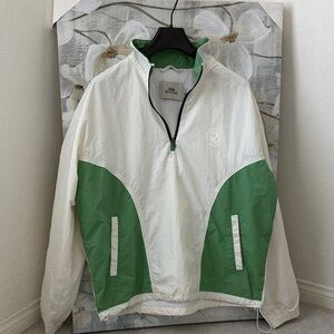 Urban Outfitters White and Green Windbreaker